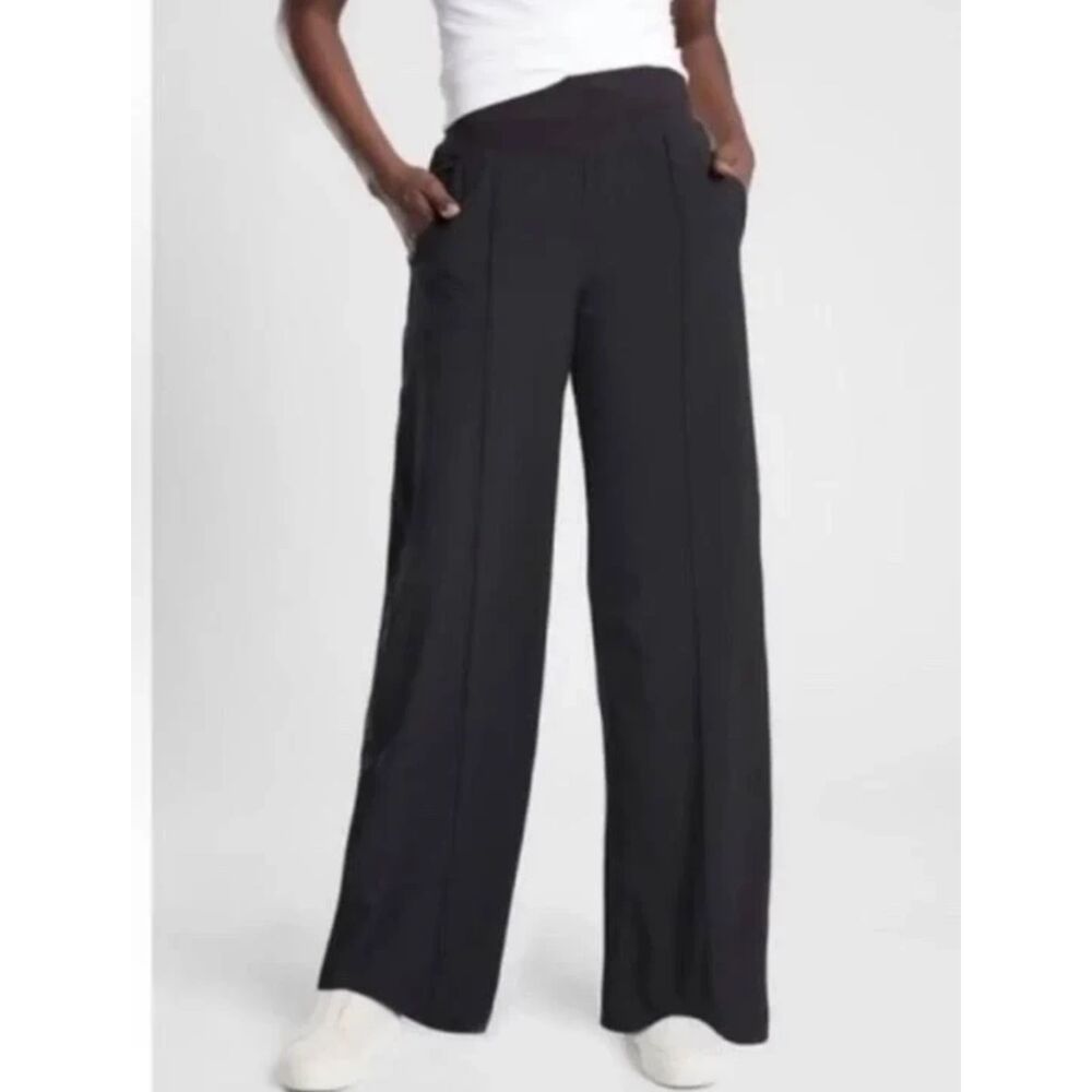 Athleta Nolita Wide Leg Pantalon - Black 12